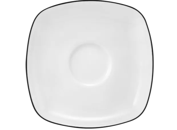 Lido Teeuntertasse eckig 13 cm Black Line