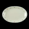 Marie-Luise Platte oval 31 cm Streublume blauer Rand