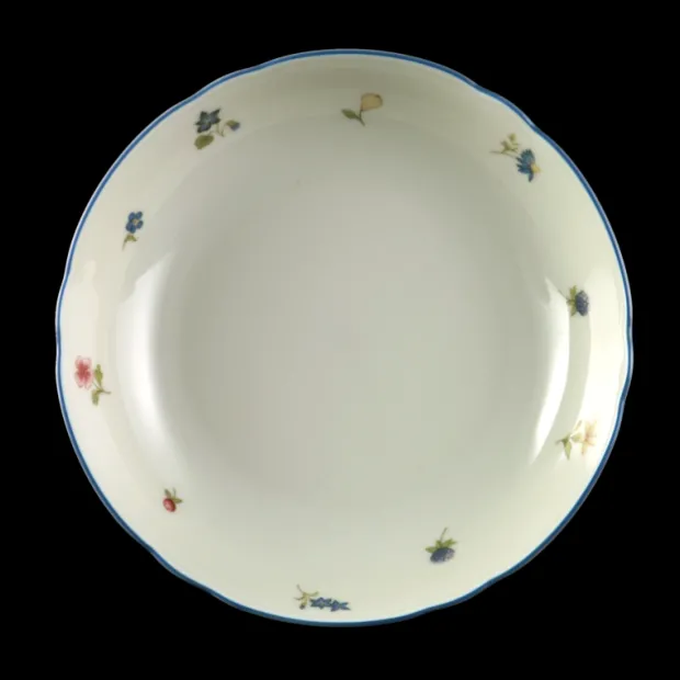 Marie-Luise Salatschale 19 cm Streublume blauer Rand
