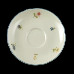 Marie-Luise Untertasse zur Moccatasse 12 cm Streublume blauer Rand