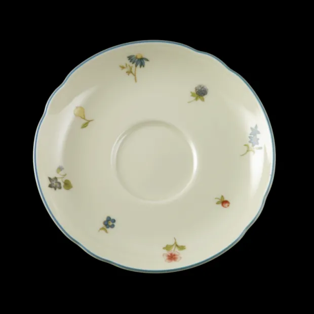 Marie-Luise Untertasse zur Teetasse 13 cm Streublume blauer Rand