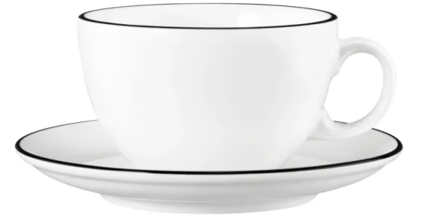 Modern Life Milchkaffeetasse 1164 0,37 m. Untertasse Black Line