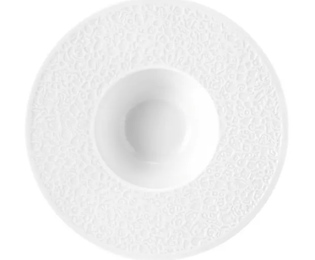 Nori-Home Pastateller tief 26,5 cm Relief breit weiß