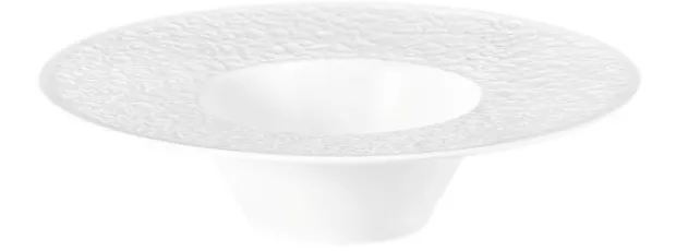 Nori-Home Pastateller tief 26,5 cm Relief breit weiß